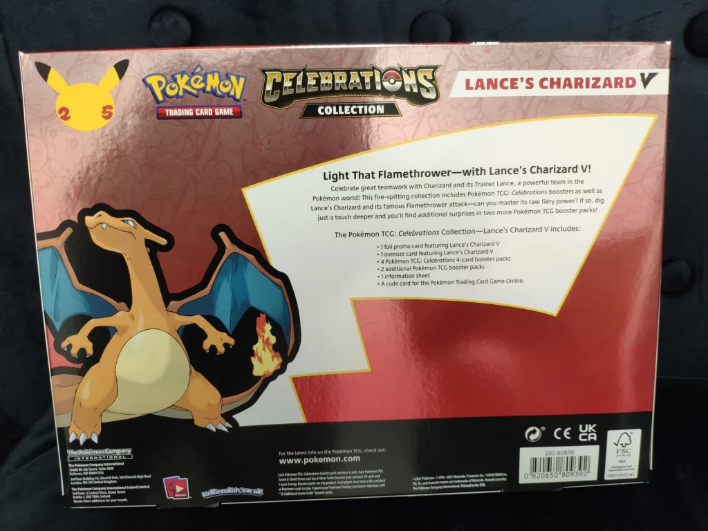 Lance's Charizard V Box Contents