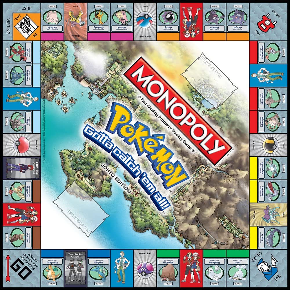 Monopoly Pokemon Johto Edition Board