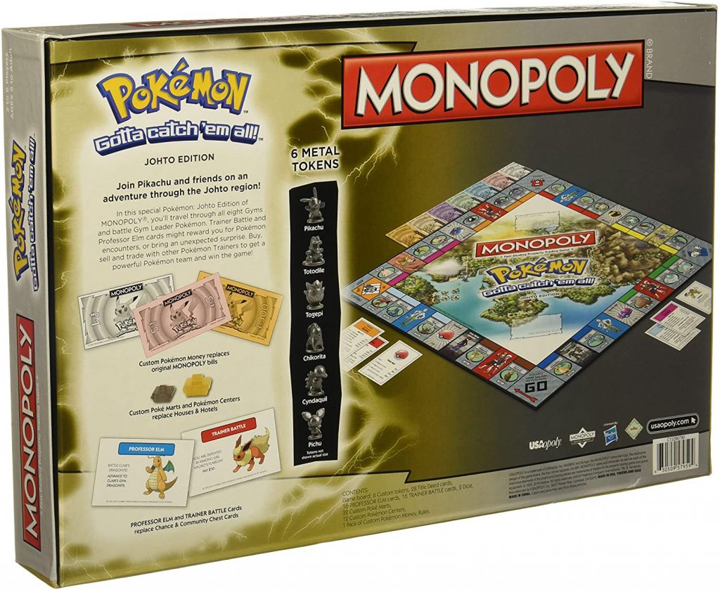 Monopoly Game Pokemon Johto Edition Rear Box
