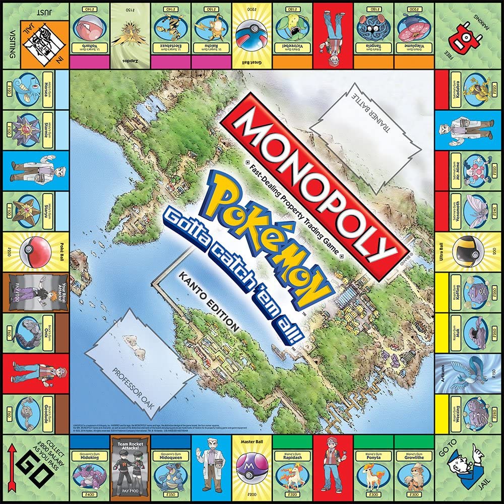 Monopoly Pokemon Kanto Edition Board