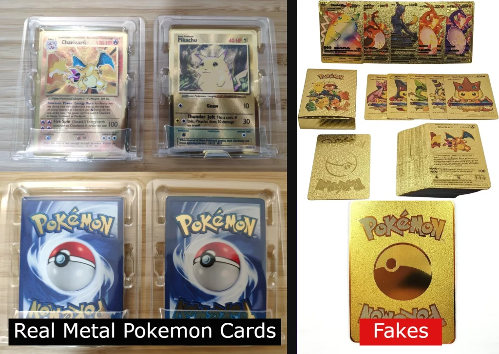 How to detect real metal pokemon cards