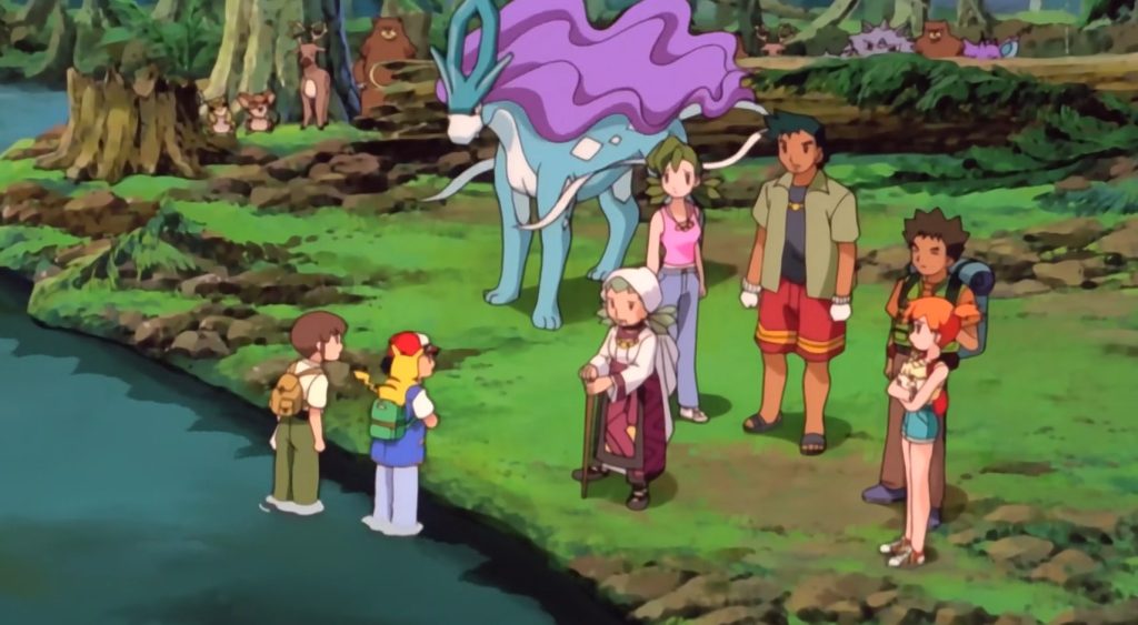 Suicune with the rest of the team